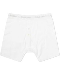 Calvin Klein Cotton Button Fly Boxer Briefs in White for Men - Lyst