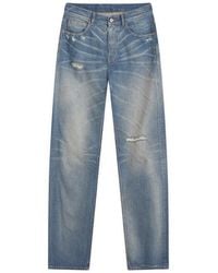 MM6 by Maison Martin Margiela - Wide Leg Mid Wash Jeans - Lyst