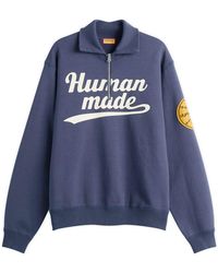 Human Made - Half Zip Logo Sweatshirt - Lyst