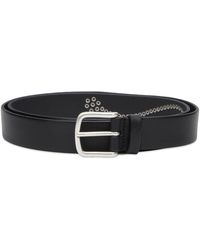 Anderson's - Andersons Narrow Stud Trimmed Leather Belt - Lyst