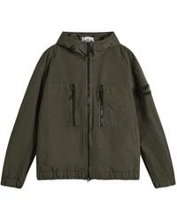 Stone Island - Organic Cotton Ripstop Hooded Jacket - Lyst