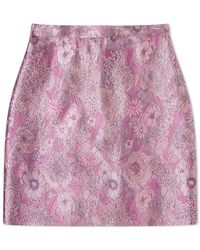 Christopher Kane Floral Jacquard Mini Skirt - Pink