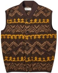 Universal Works - Moroccan Rug Fleece Button Front Gilet - Lyst