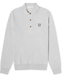 Maison Kitsuné - Fox Head Patch Knit Polo Shirt - Lyst