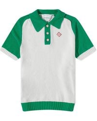 Casablancabrand - Logo-patch Bouclè Polo Shirt - Lyst