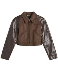 AURALEE - Flannel Crop Zip Jacket - Lyst