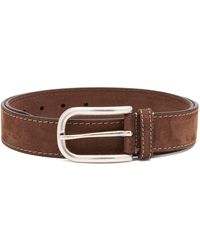 Anderson's - Stitch Trimmed Nubuck Leather Belt - Lyst