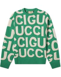 Gucci - Jumbo Logo Intarsia Crew Neck Knit Jumper - Lyst