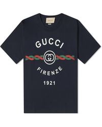 Gucci - Cotton Jersey ' Firenze 1921' T-shirt - Lyst