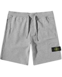 Stone Island - Garment Dyed Sweat Shorts - Lyst