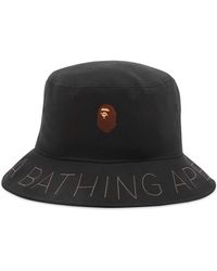 A Bathing Ape Twill Bucket Hat - Black