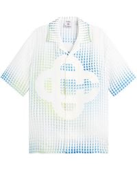 CASABLANCA - Pills Cuban Collar Linen Short Sleeve Shirt - Lyst