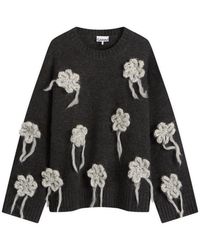 Ganni - Crochet Flowers Knitted Jumper - Lyst