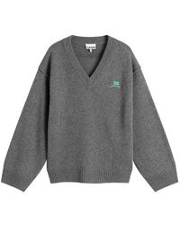 Ganni - Core Future Wool Mix V-Neck Jumper - Lyst