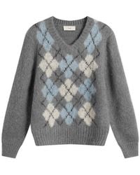 DUNST - Baby Alpaca Argyle Jumper - Lyst