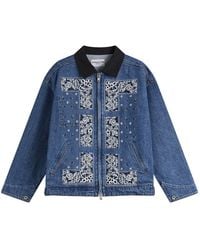 Nomarythm Textile - Bandana Embroidery Denim Jacket - Lyst