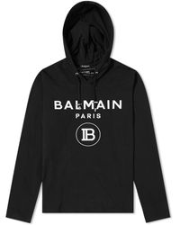 Balmain Lightweight Logo Hoody - Black