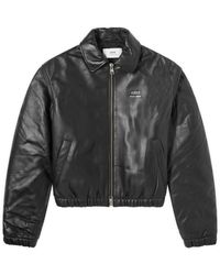 Ami Paris - Padded Leather Jacket - Lyst