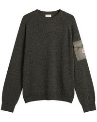 Moncler - Wool Cashmere Mouline Crew Neck Jumper - Lyst