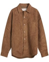 Ami Paris - Goat Suede Leather Shirt Jacket - Lyst