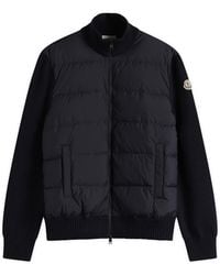 Moncler - Hybrid Padded Front Wool Zip Jacket - Lyst