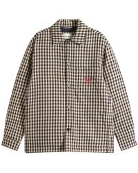 Drole de Monsieur - Check Overshirt With Slogan - Lyst
