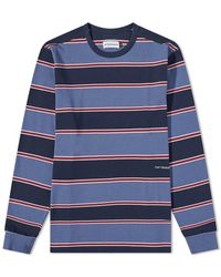 Pop Trading Co. Long Sleeve Striped T-shirt - Blue
