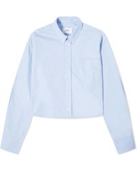 Ami Paris - Tonal Adc Cropped Oversized Shirt - Lyst
