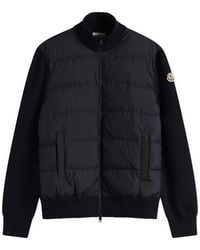 Moncler - Hybrid Padded Front Wool Zip Jacket - Lyst