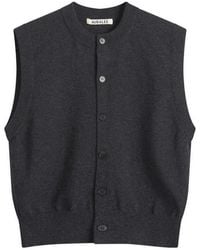 AURALEE - High Twist Wool Knit Vest - Lyst