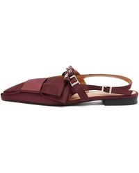 Ganni - Big Bow Slingback Ballerina - Lyst