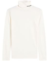 Jil Sander - Jil Sander Plus Long Sleeve High Neck Logo Top - Lyst