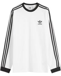 adidas - Long Sleeve 3 Stripe T-Shirt - Lyst