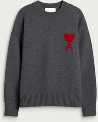 Ami Paris - Crewneck Contrasted Adc Jumper - Lyst