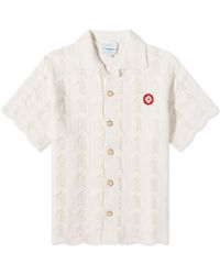 CASABLANCA Crochet Polo Shirt - White