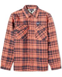 Patagonia - Insulated Fjord Flannel Shirt Jacket Ice Caps Burl - Lyst