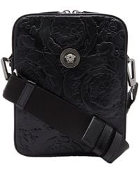 Versace - Embossed Barocco Leather Crossbody Bag - Lyst