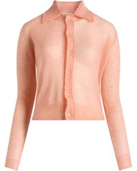 AURALEE - Kid Mohair Sheer Knit Shirt Cardigan - Lyst