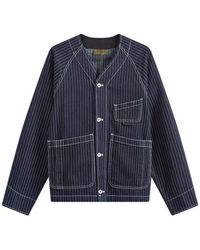 Uniform Bridge - Stripe Denim Pocket Cardigan Jacket - Lyst