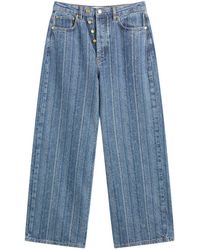 Ganni - Structured Denim Double Fly Baggy Jeans - Lyst