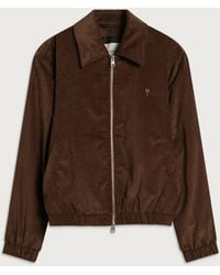 Ami Paris - Fine Corduroy Adc Padded Zipped Jacket - Lyst