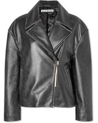 Acne Studios - Leather Jacket With A 'Vintage' Effect - Lyst