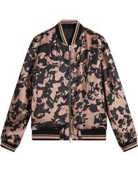 Dries Van Noten - Abstract Floral Satin Reversible Bomber Jacket - Lyst
