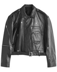 Rick Owens - Leather Jacket Cropped Jumbo Bauhaus Stooges - Lyst