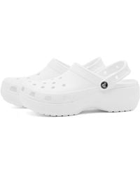 Crocs™ - Classic Platform Lined Clog White Size 3 Uk - Lyst