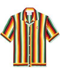 Casablancabrand - Striped Towelling Short Sleeve Shirt - Lyst