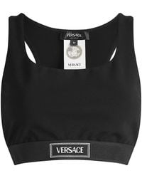 Versace - Box Logo Sports Crop Top - Lyst