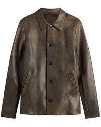 Rick Owens - Buttoned Leather Brad Jacket - Lyst