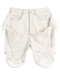 Rick Owens - Slivered Tight Cut Off Jean Shorts - Lyst
