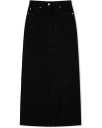 Ganni - Washed Corduroy Long Skirt - Lyst
